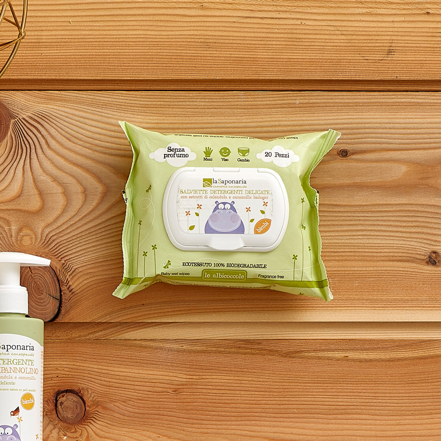 Salviette Detergenti Delicate La Saponaria - Con Olio D'Oliva E Bisabololo, 20 Pezzi | Per Pelli Sensibili Di Neonati E Adulti - Foto 6